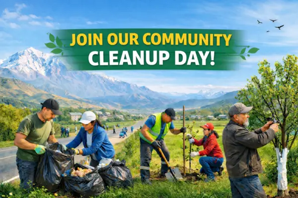 Community cleanup day in action